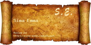 Sima Emma névjegykártya